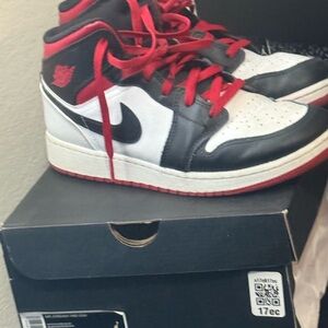 Nike Black and White Sneakers with Red Accents